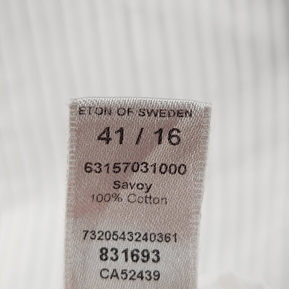 Eton 16 Savoy Men All Cotton French Cuff Contemporary White Formal Dress Shirt - Picture 14 of 16